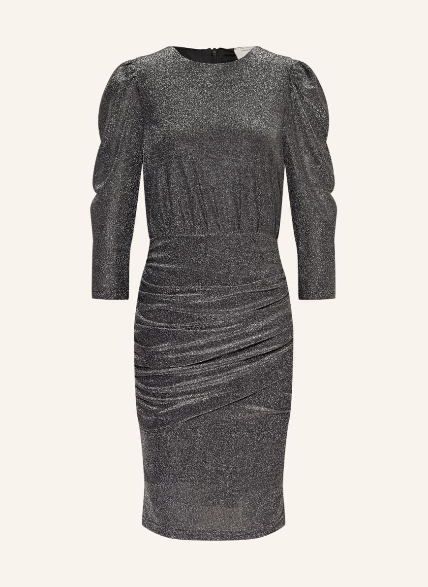 FREEQUENT Kleid FQNALUX mit 3/4-Arm und Glitzergarn, Farbe: SILBER/ SCHWARZ (Bild 1)