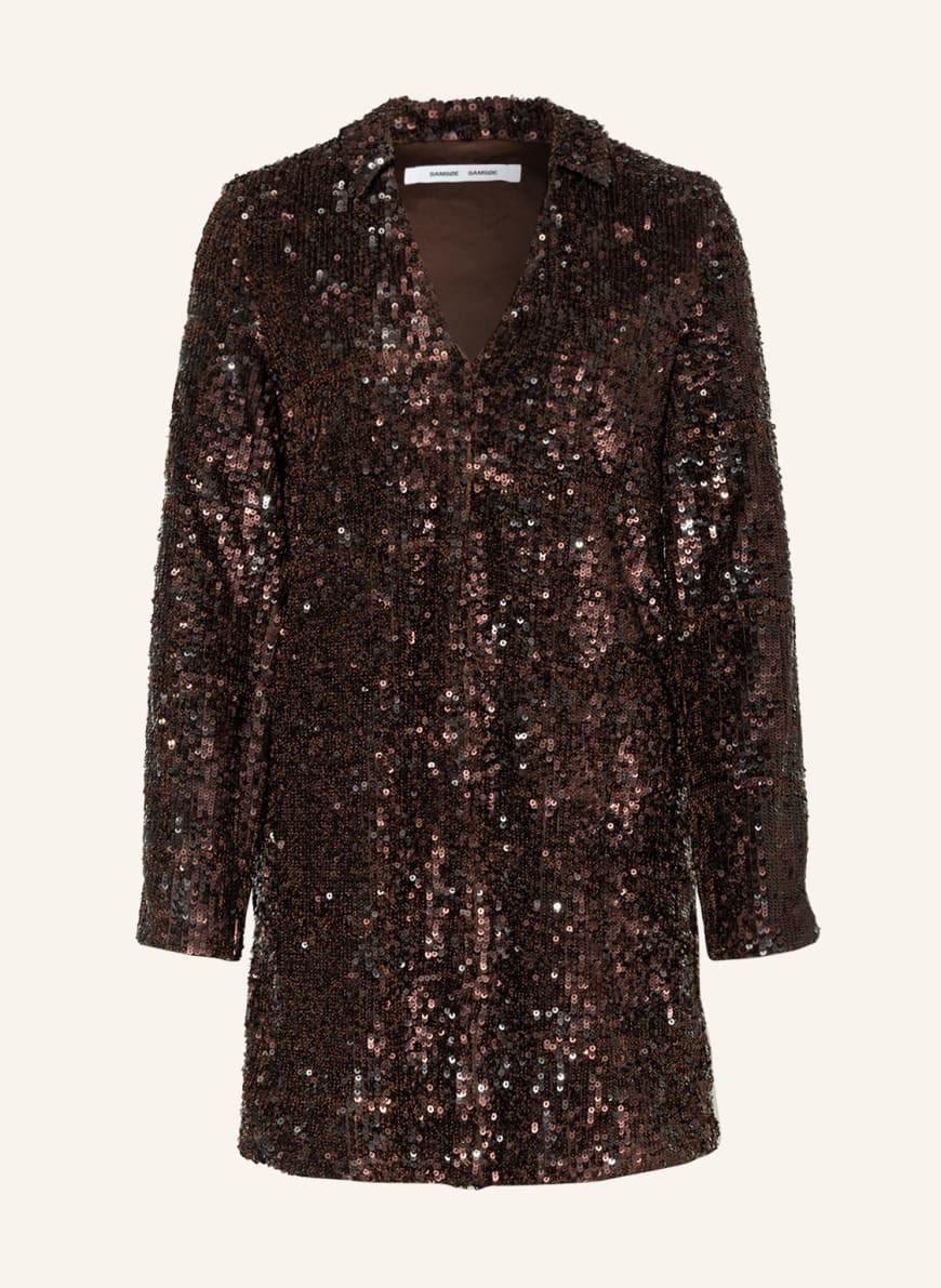 SAMSØE SAMSØE Dress FELICIA with sequins, Color: DARK BROWN (Image 1)