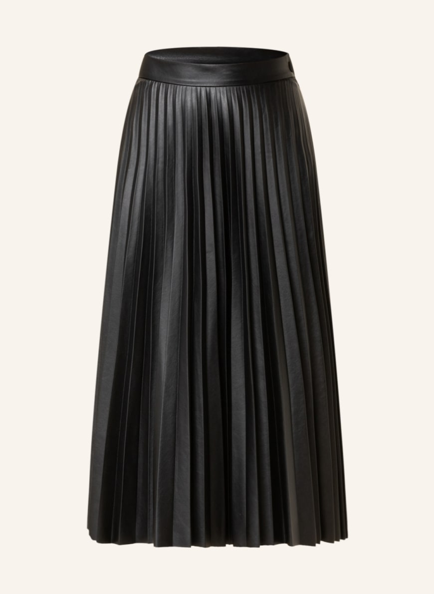 MM6 Maison Margiela Pleated skirt in leather look, Color: BLACK (Image 1)