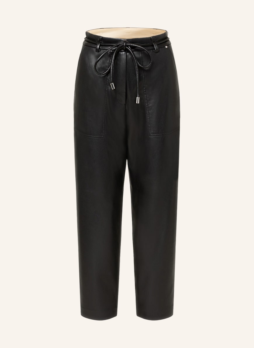 BOSS 7/8-Hose TACORA im Jogging-Stil und in Lederoptik, Farbe: SCHWARZ (Bild 1)