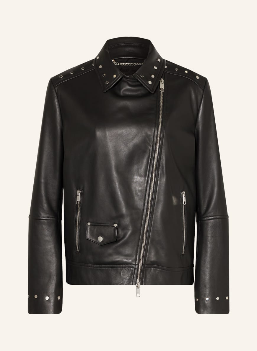 BOSS Leather jacket SALITA, Color: BLACK (Image 1)