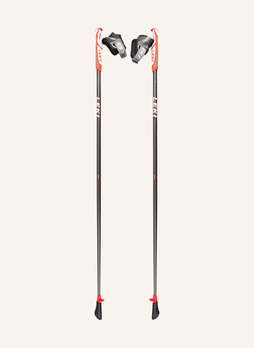 LEKI Nordic trekking poles FLASH CARBON, Color: DARK GRAY/ RED (Image 1)