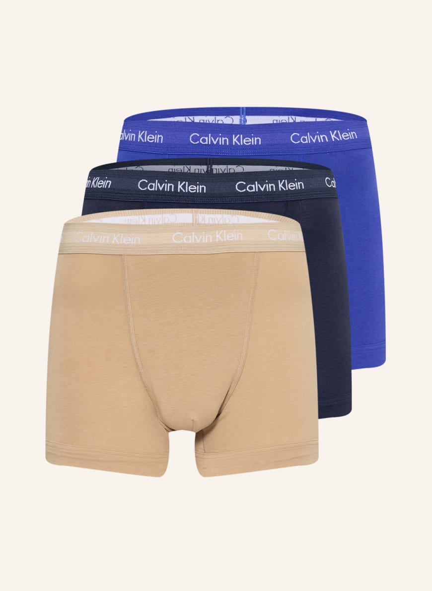 Calvin Klein 3er-Pack Boxershorts COTTON STRETCH , Farbe: SCHWARZ/ BEIGE/ BLAU (Bild 1)