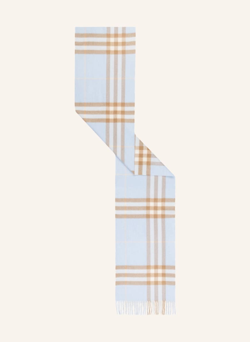 BURBERRY Cashmere scarf in giant check/ pale blue | Breuninger