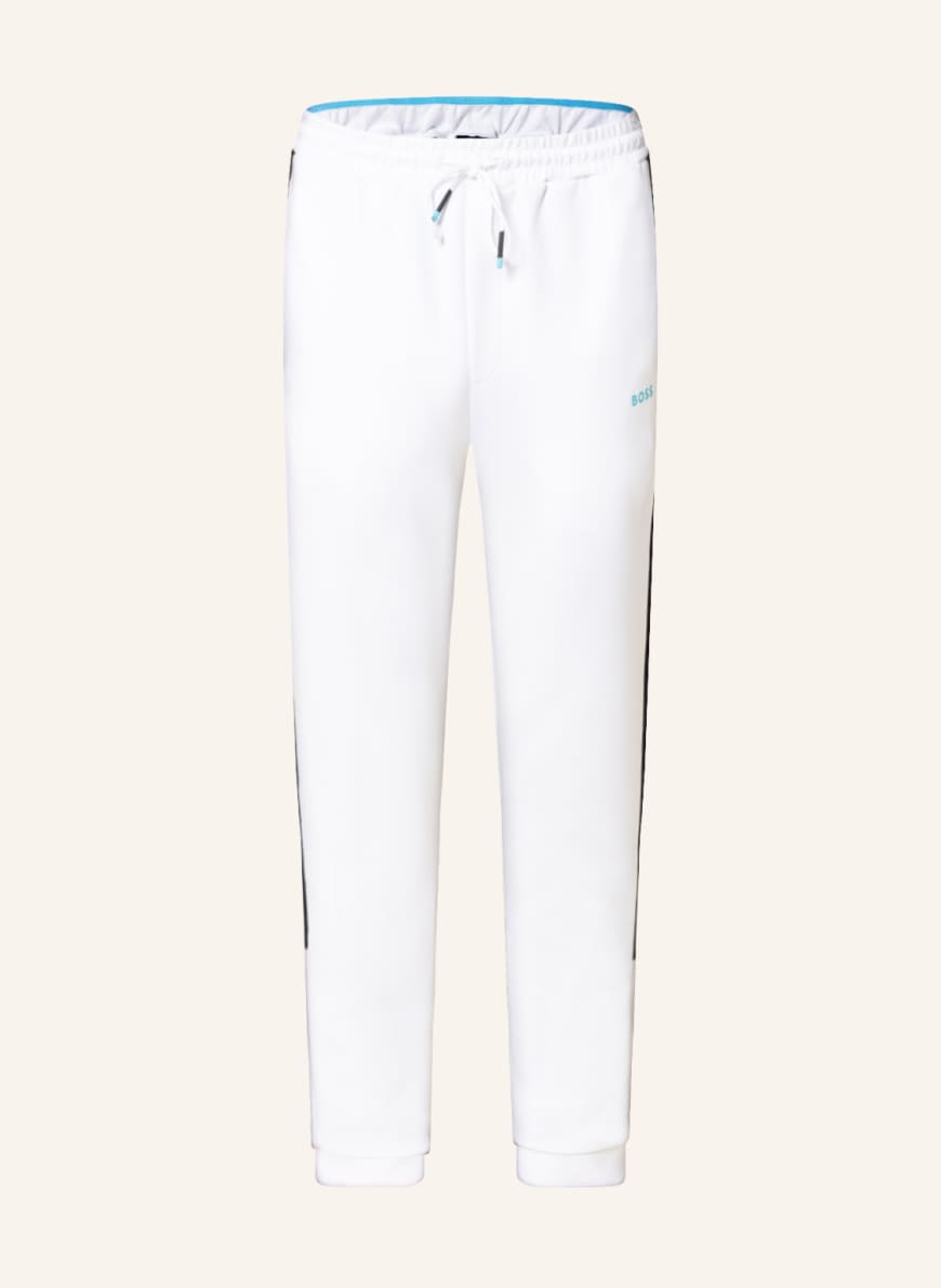 BOSS Sweatpants HADIKO, Color: WHITE/ BLACK/ TURQUOISE (Image 1)