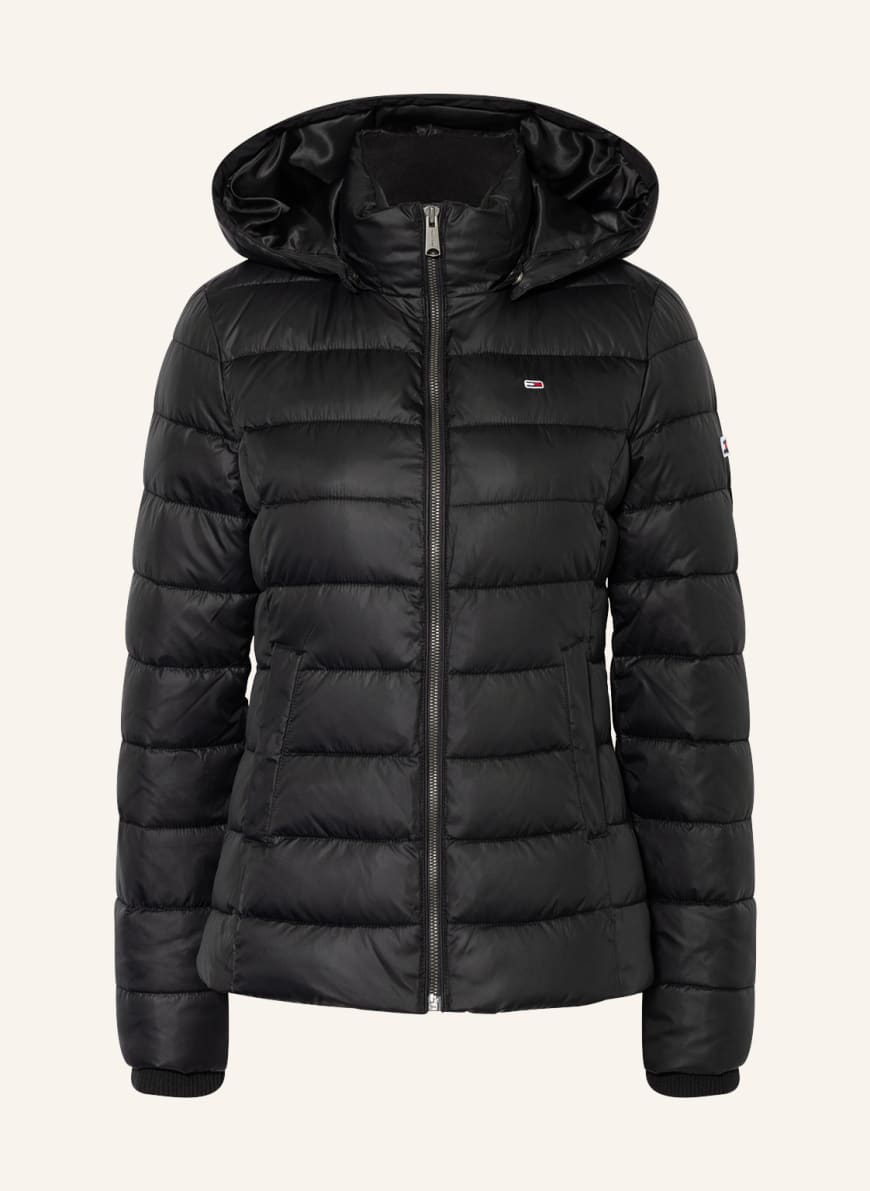 TOMMY JEANS Quilted jacket with detachable hood, Color: BLACK (Image 1)