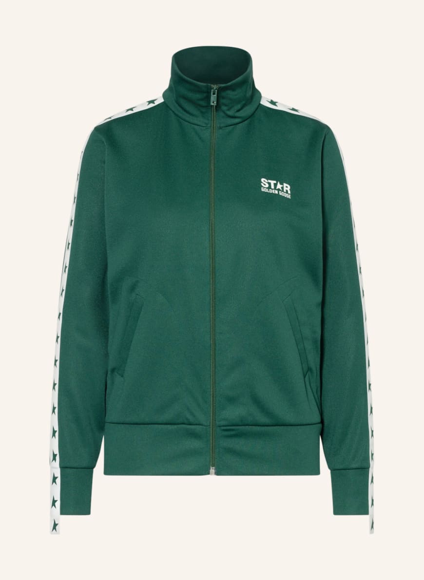 GOLDEN GOOSE Training jacket DENISE with tuxedo stripe, Color: GREEN (Image 1)