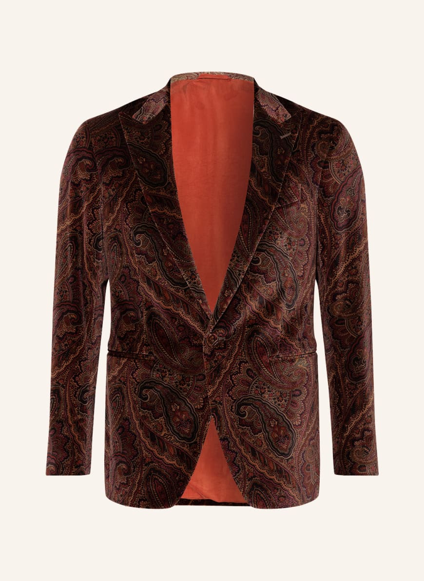 ETRO Velvet jacket extra slim fit , Color: DARK RED/ KHAKI/ CAMEL(Image 1)