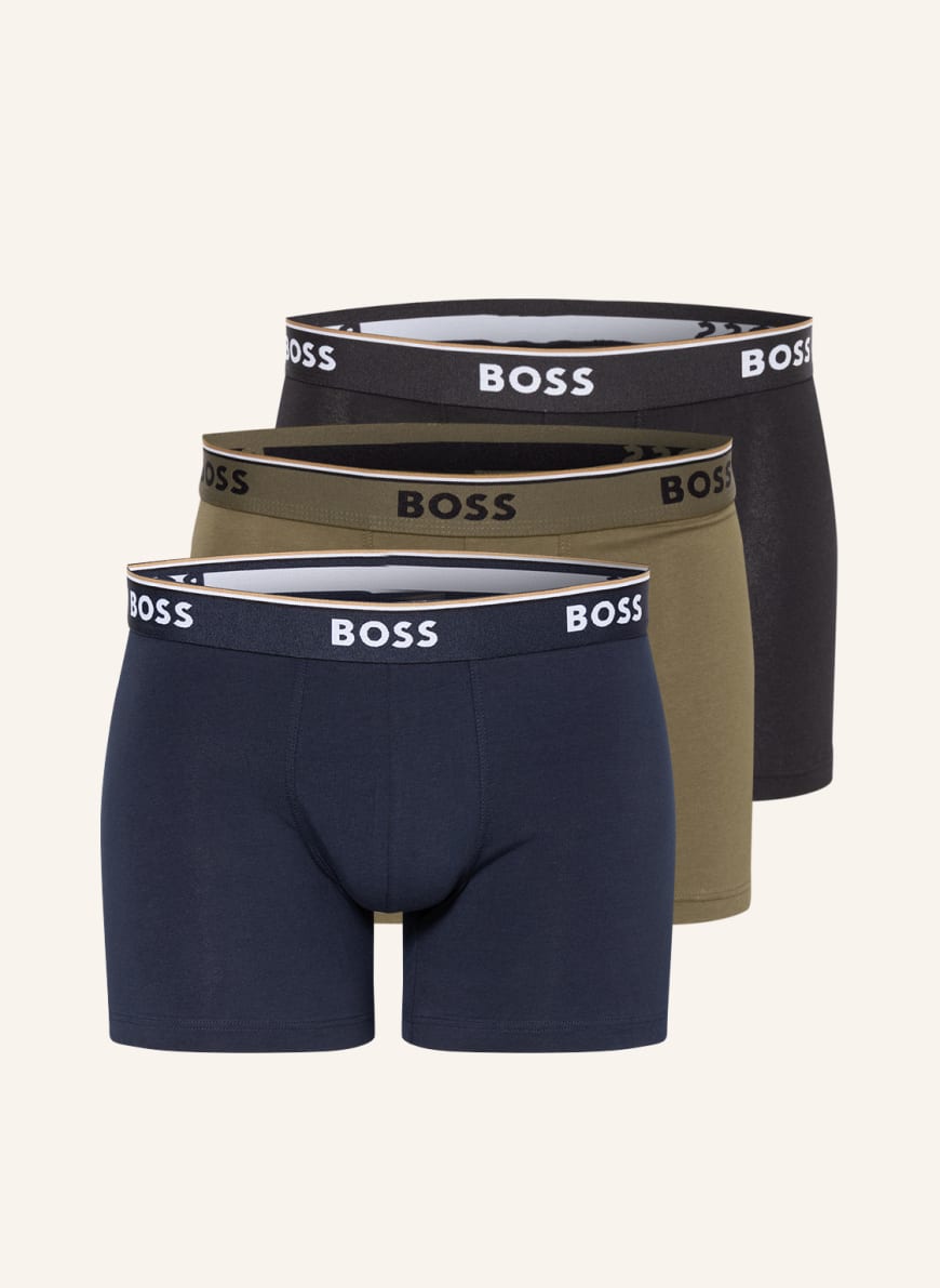 BOSS 3-pack boxer shorts POWER, Color: BLACK/ DARK BLUE/ OLIVE (Image 1)