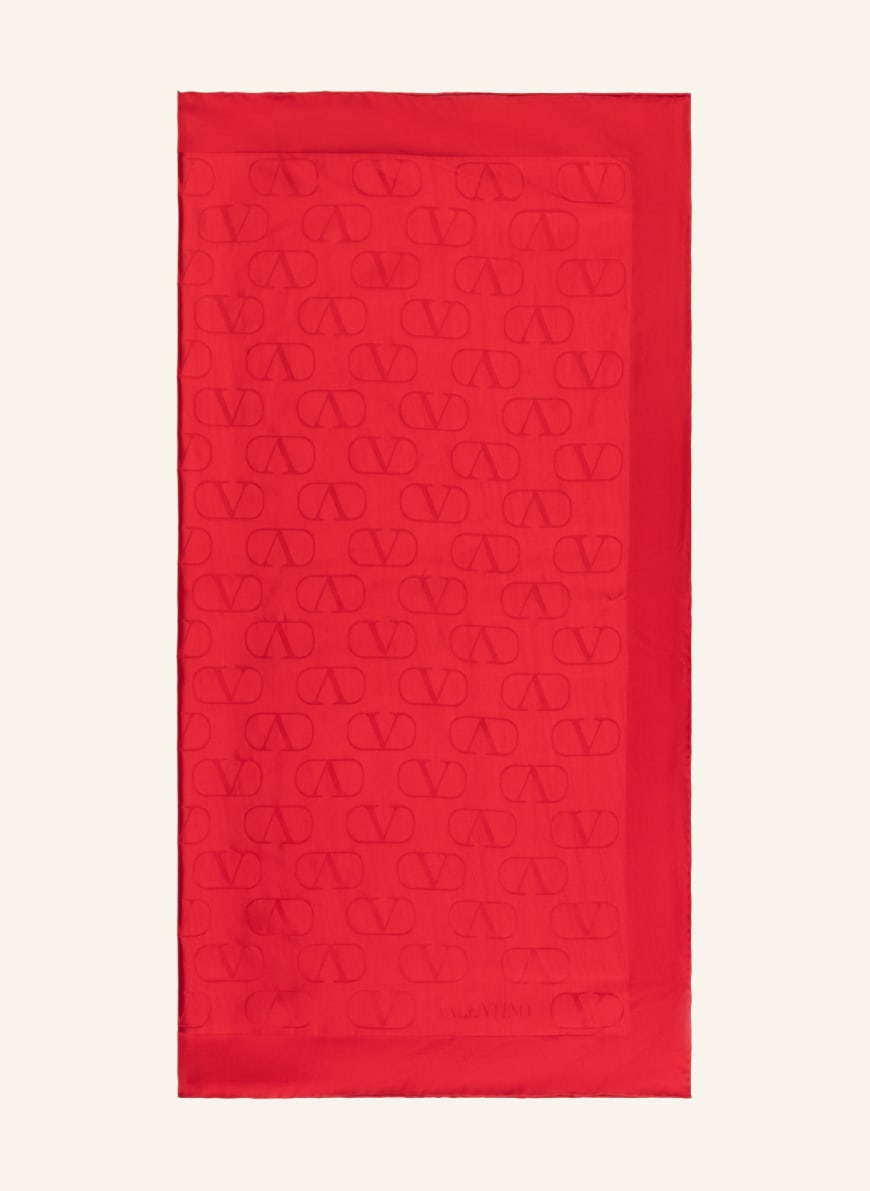 VALENTINO GARAVANI Silk scarf VLOGO, Color: RED (Image 1)