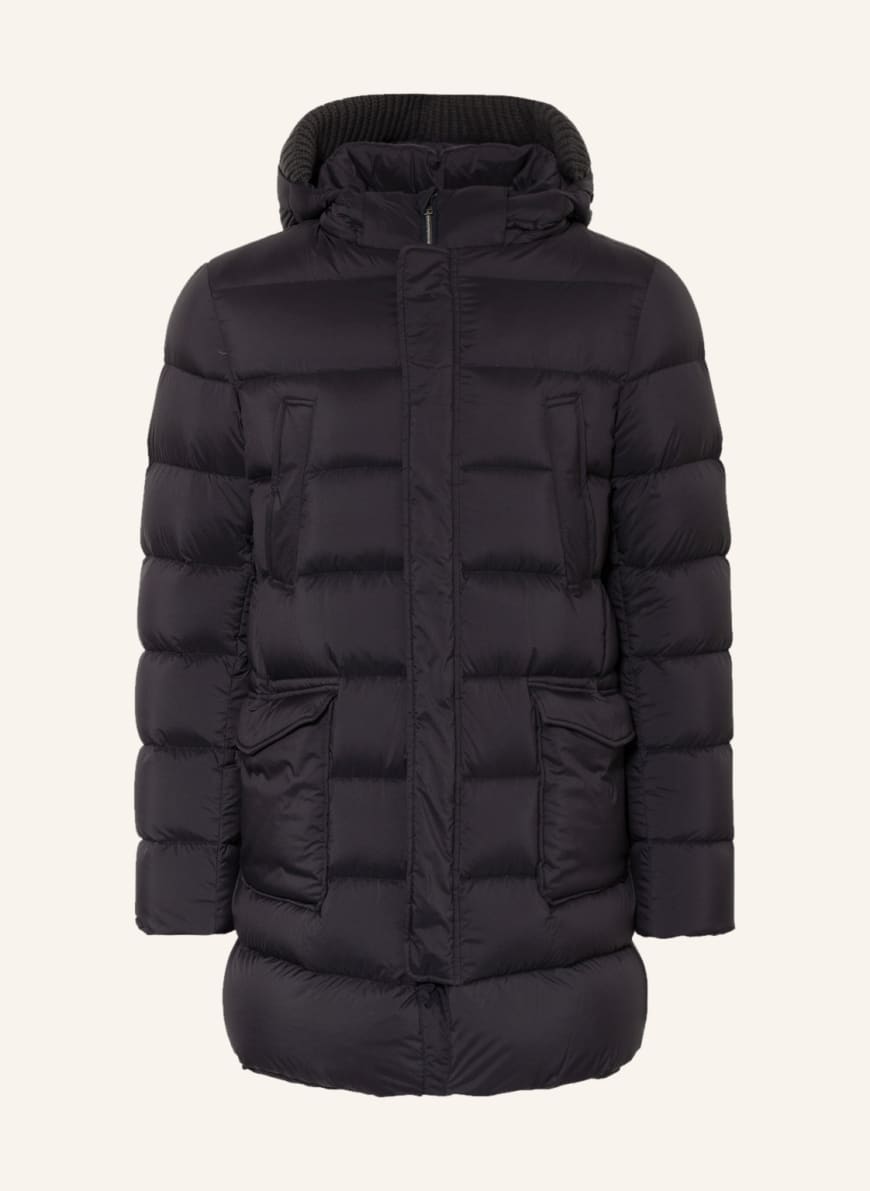 HERNO Down jacket with removable hood, Color: DARK BLUE (Image 1)