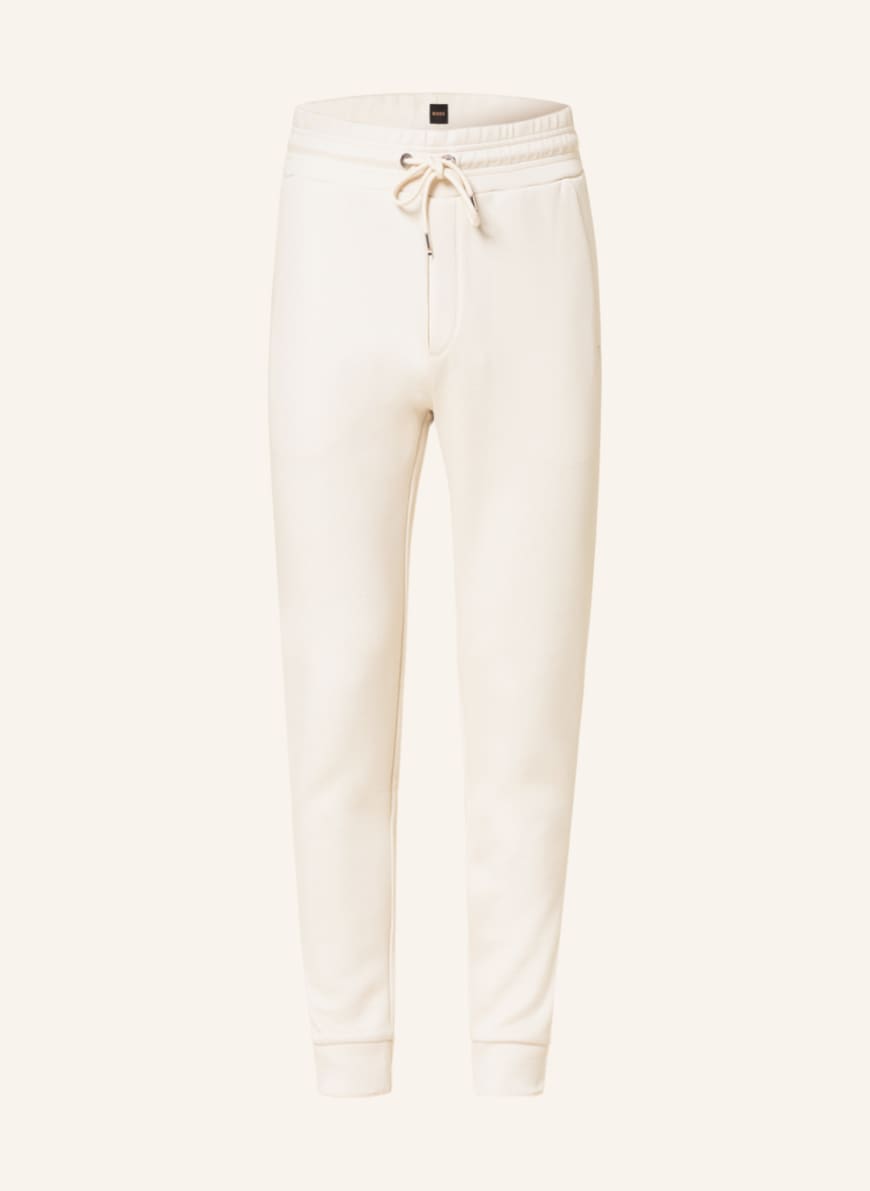 BOSS Spodnie T-SCHILLER extra slim fit w stylu dresowym, Kolor: ECRU (Obrazek 1)