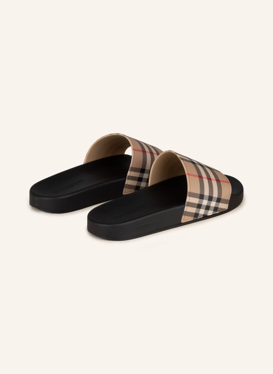 BURBERRY Slides FURLEY in beige black red