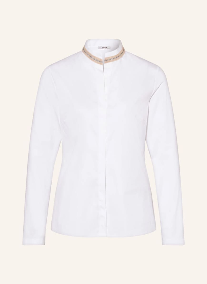 PESERICO Blouse with decorative gems, Color: WHITE (Image 1)
