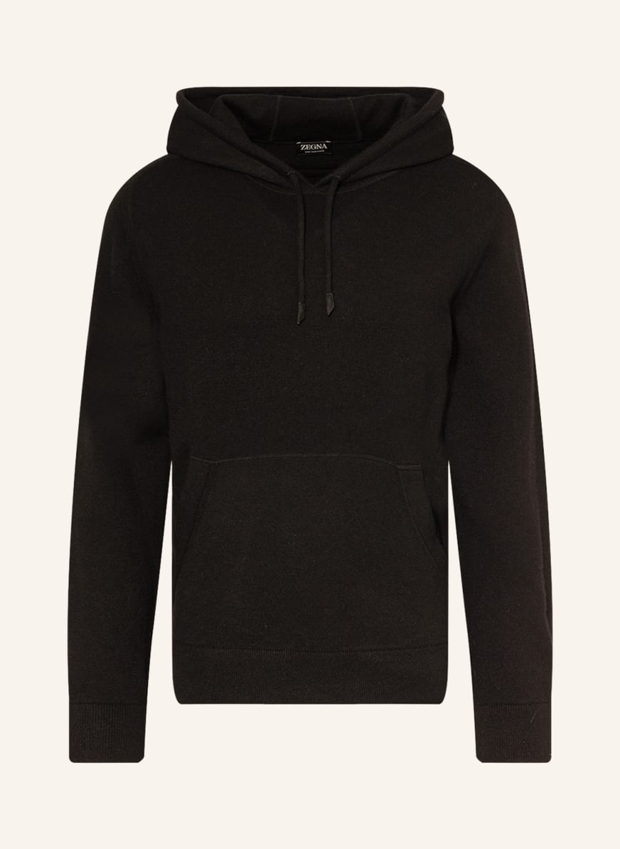 ZEGNA Knit hoodie OASI in cashmere, Color: BLACK (Image 1)