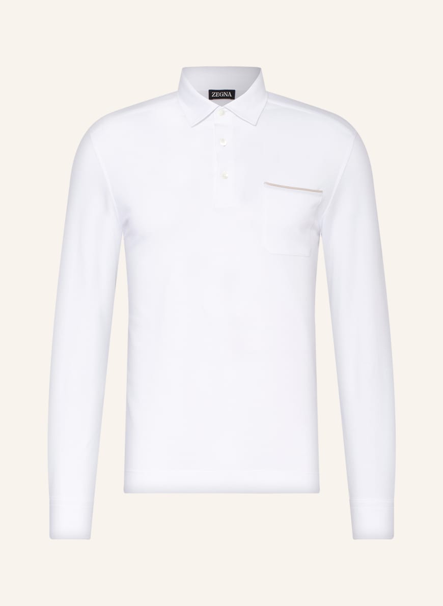 ZEGNA Piqué polo shirt, Color: WHITE (Image 1)