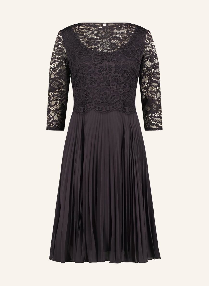 Vera Mont Pleated dress with lace, Color: DARK PURPLE(Image 1)
