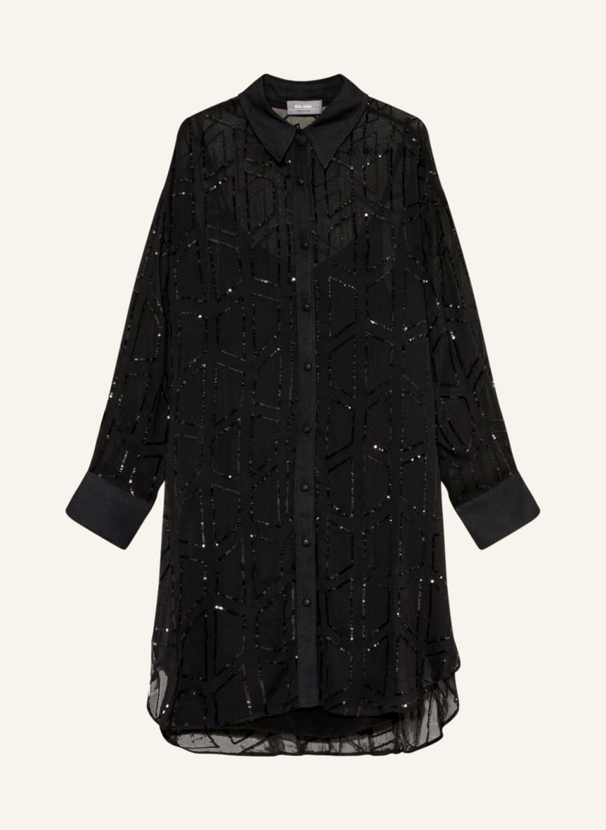 MOS MOSH Shirt dress LEELA with sequins , Color: BLACK(Image 1)