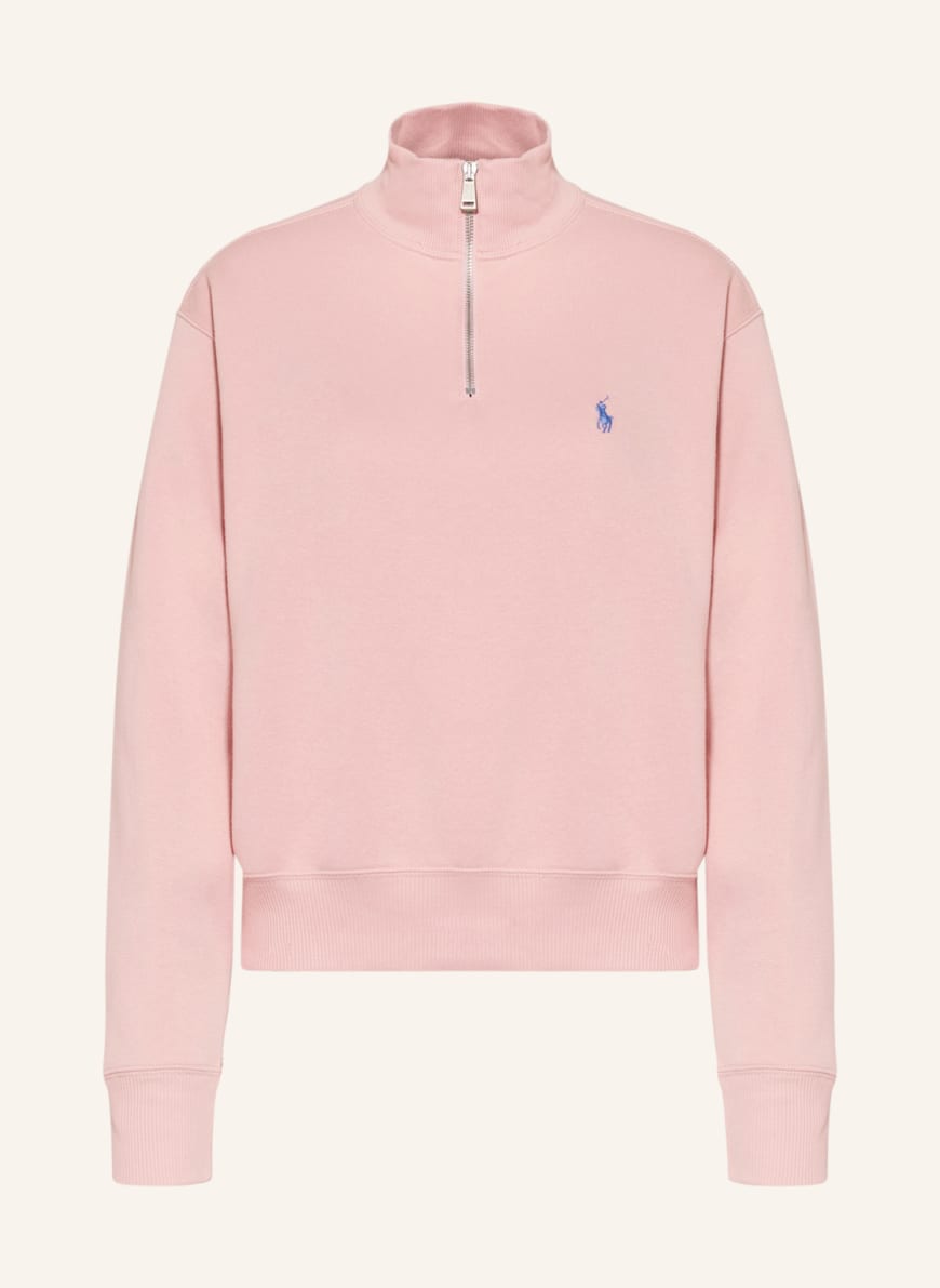 POLO RALPH LAUREN Half-zip sweater in sweatshirt fabric in pink | Breuninger