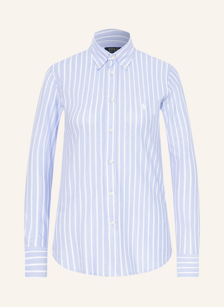 POLO RALPH LAUREN Hemdbluse aus Piqué, Farbe: HELLBLAU/ WEISS (Bild 1)