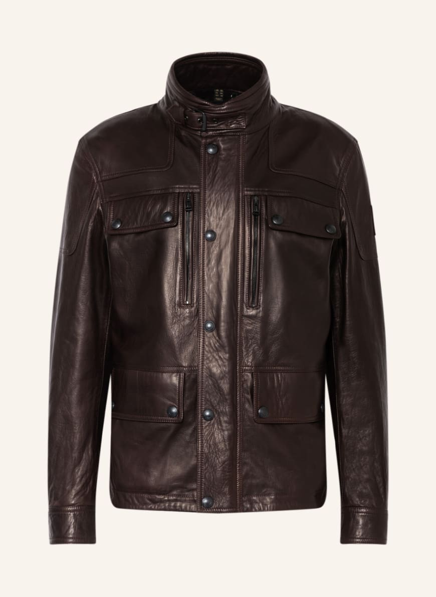 BELSTAFF Leather jacket DENE, Color: DARK BROWN (Image 1)