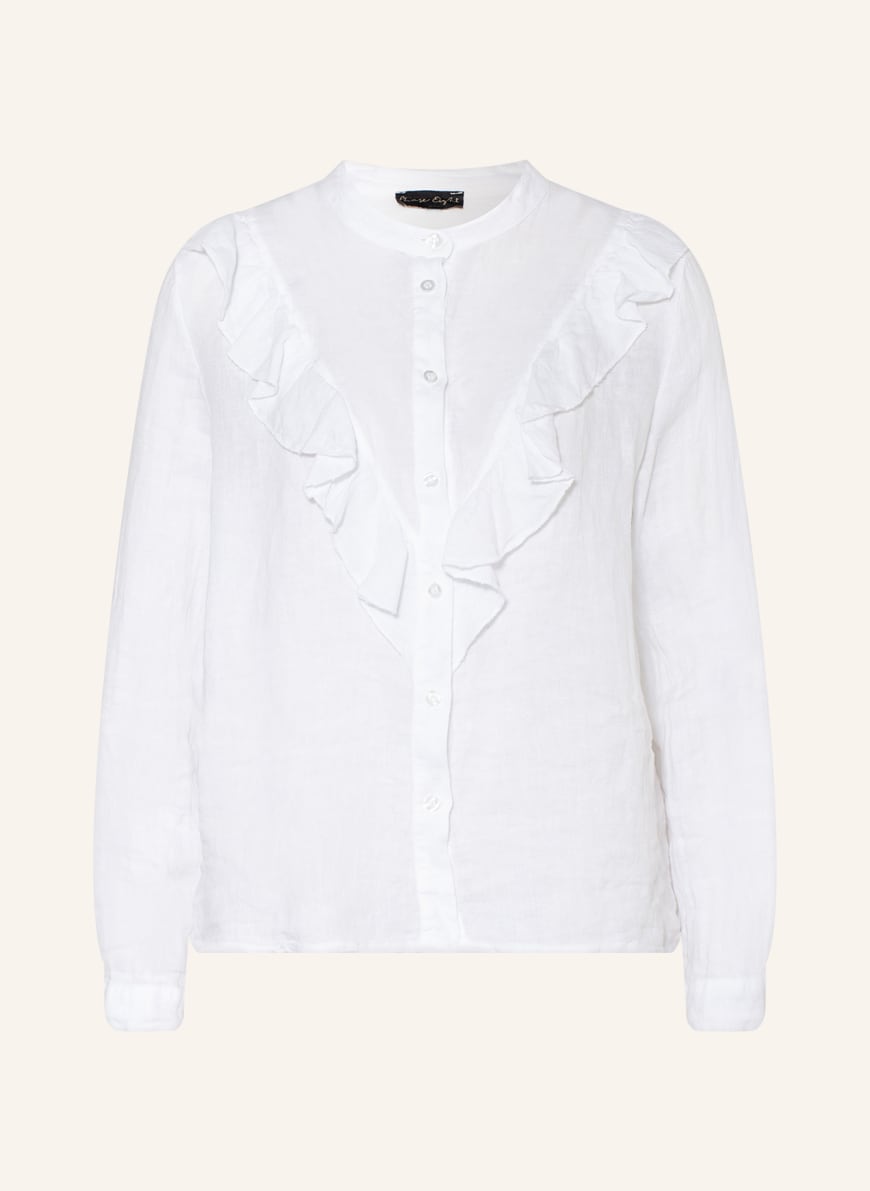 Phase Eight Linen blouse ENID with ruffles , Color: WHITE (Image 1)