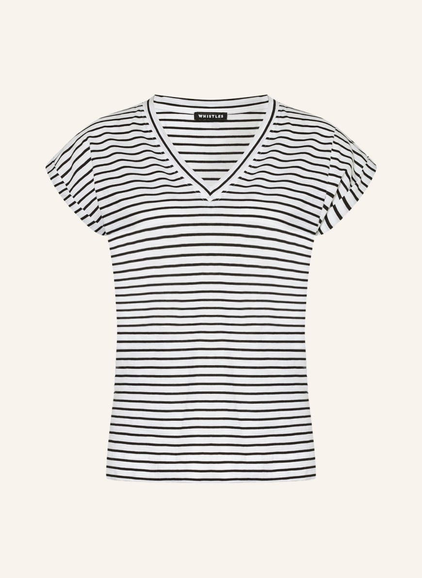 WHISTLES T-shirt WILLA, Color: BLACK/ WHITE(Image 1)