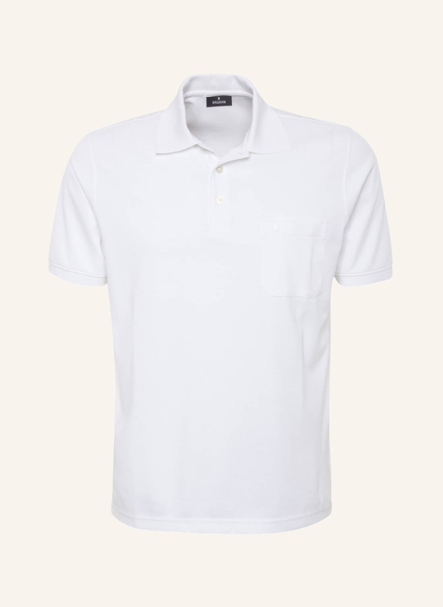 RAGMAN Piqué polo shirt , Color: WHITE (Image 1)