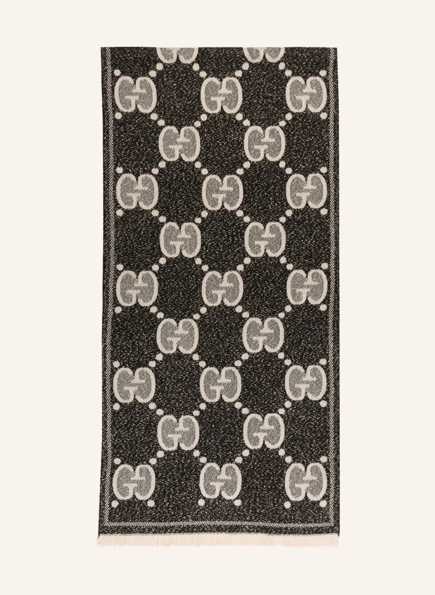 GUCCI Scarf with glitter thread, Color: BLACK/ BEIGE/ GOLD (Image 1)