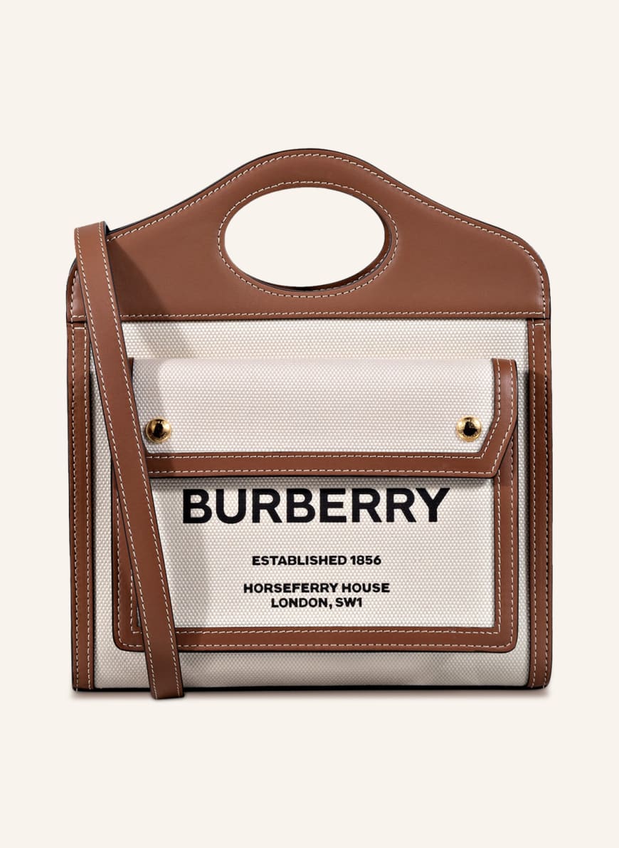 BURBERRY Umhängetasche POCKET BAG, Farbe: CREME/ BRAUN (Bild 1)