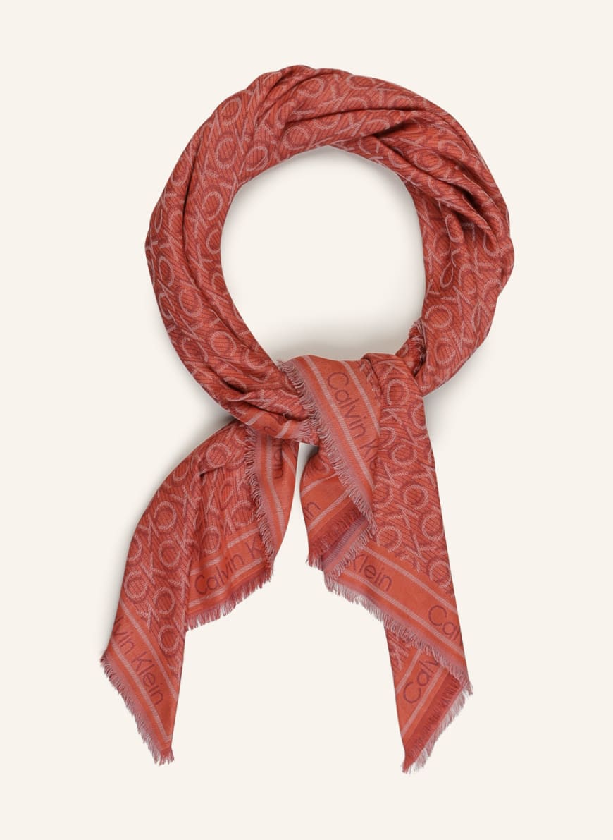 Calvin klein red scarf on sale