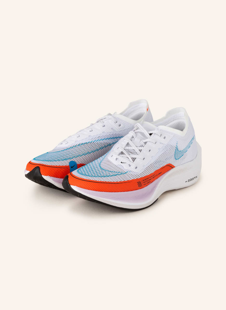 Nike Laufschuhe NIKE ZOOMX VAPORFLY NEXT% 2, Farbe: WEISS/ HELLBLAU/ ORANGE (Bild 1)