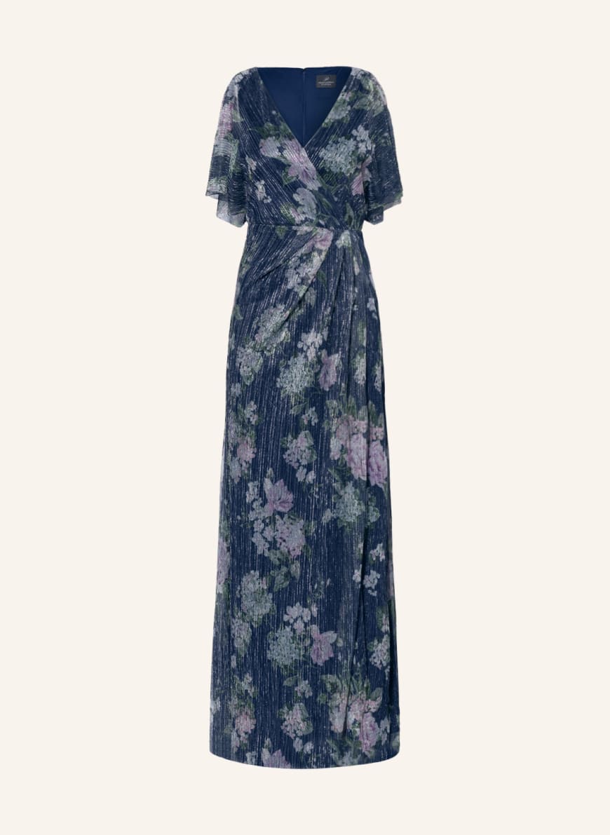 ADRIANNA PAPELL Abendkleid aus Mesh mit Glitzergarn, Farbe: DUNKELBLAU/ GRÜN/ HELLLILA (Bild 1)