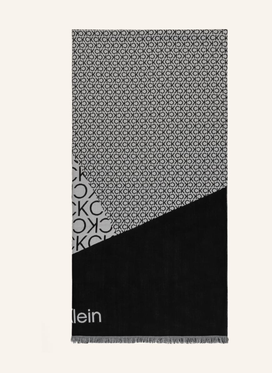 Calvin Klein Scarf, Color: BLACK/ LIGHT GRAY (Image 1)