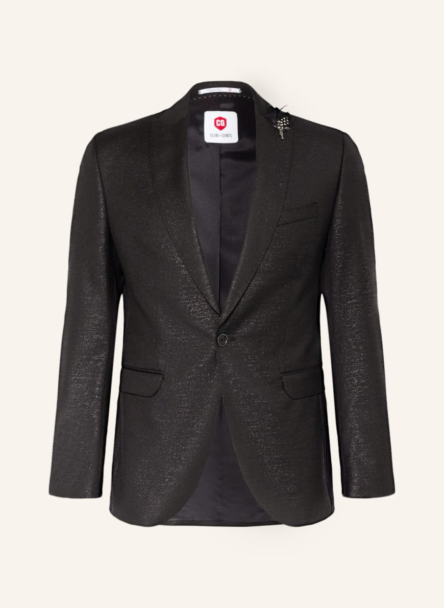 CG - CLUB of GENTS Smoking tailored jacket PARKER slim fit with glitter thread , Color: BLACK(Image 1)