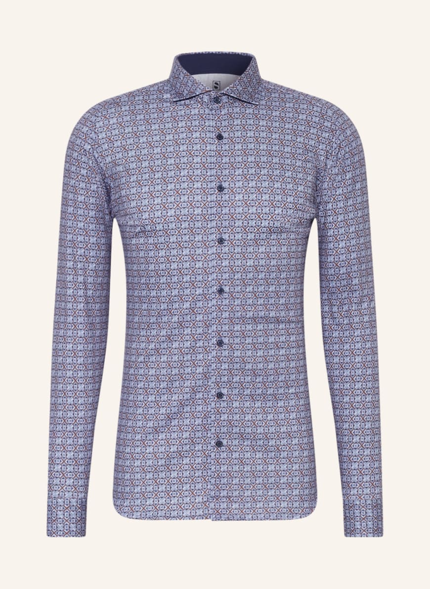 DESOTO Jerseyhemd Slim Fit, Farbe: BLAU/ BRAUN/ HELLBLAU (Bild 1)