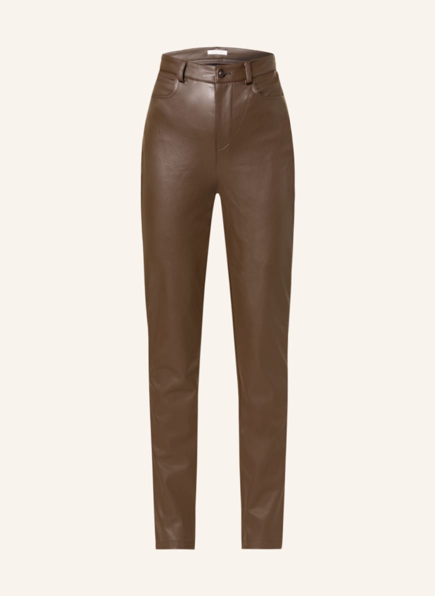 GUESS Pants CAROLINE in leather look, Color: BROWN (Image 1)