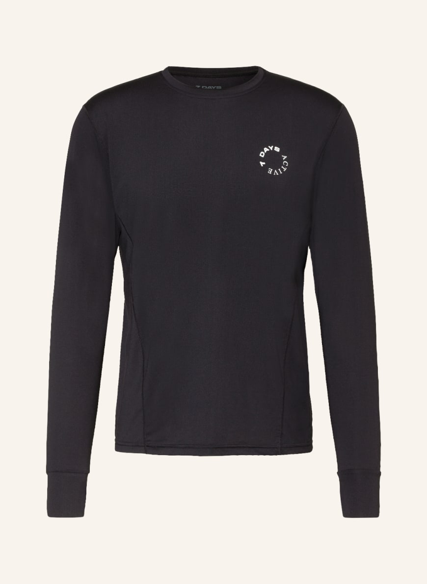 7 DAYS ACTIVE Long sleeve shirt, Color: BLACK(Image 1)