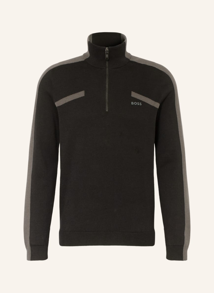 BOSS Half-zip sweater ZUROCK , Color: BLACK/ DARK GRAY (Image 1)
