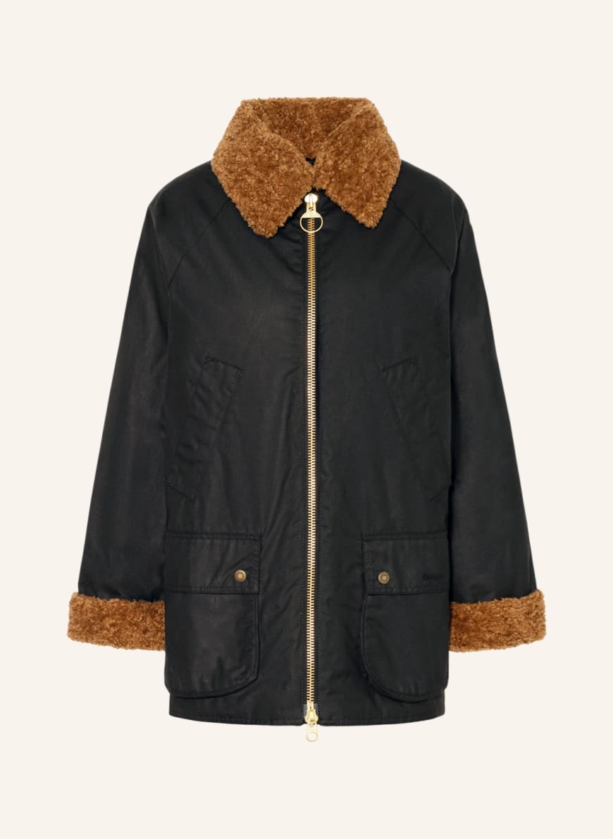Barbour Field jacket CARLOWAY with faux fur , Color: BLACK (Image 1)