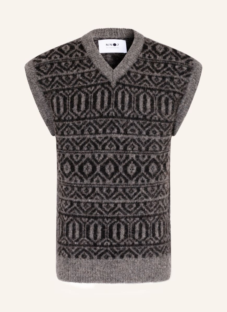 NN07 Sweater vest with alpaca , Color: GRAY/ BLACK (Image 1)