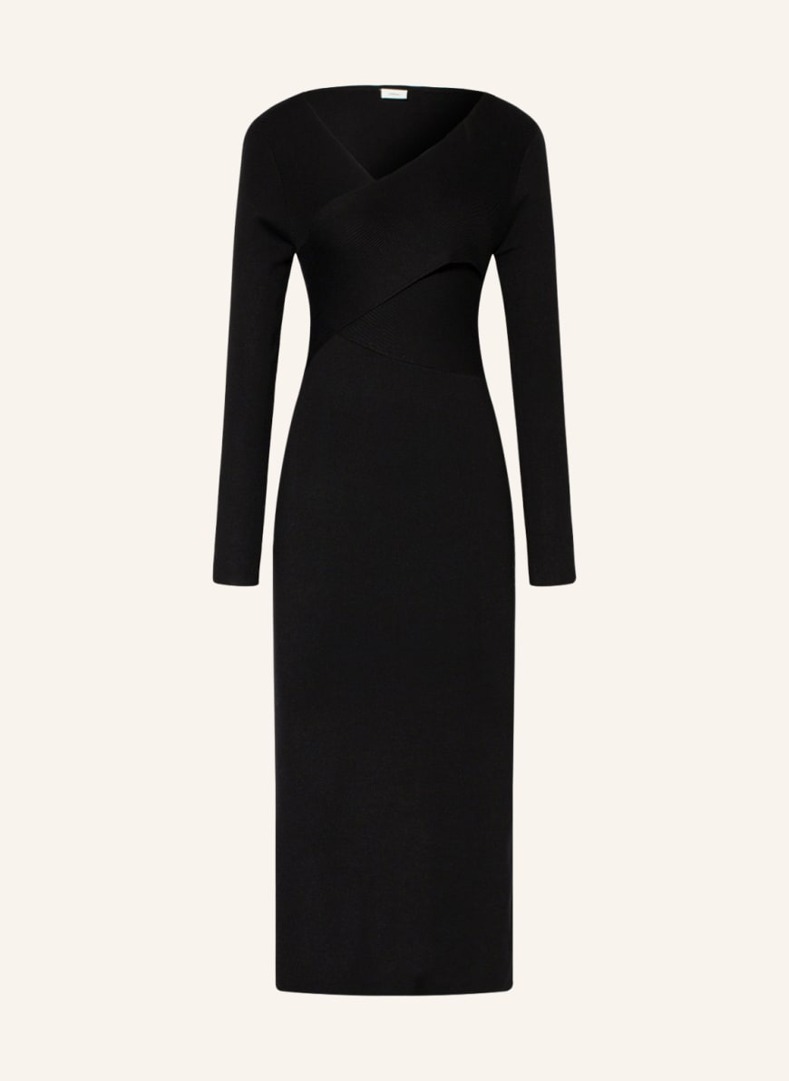 s.Oliver BLACK LABEL Knit dress in wrap look, Color: BLACK (Image 1)