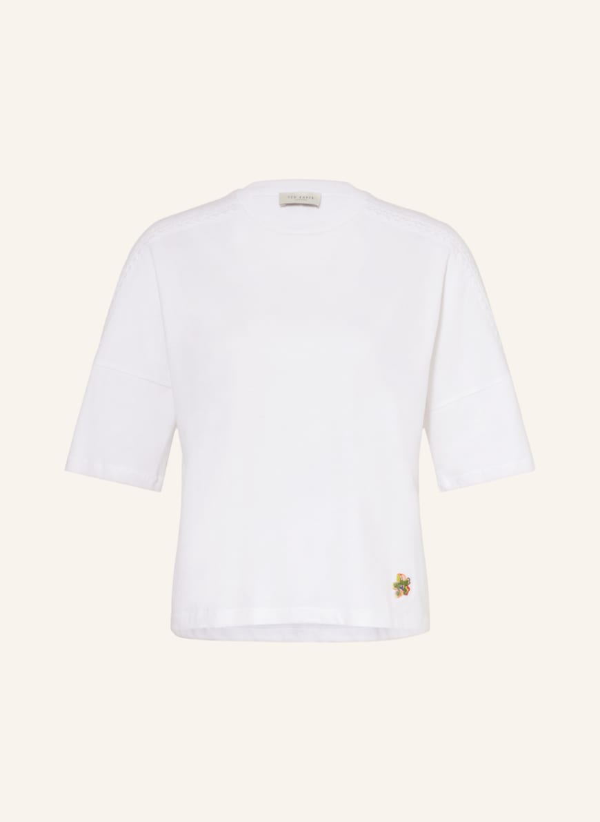 TED BAKER T-Shirt PEYRRIE mit Lochstickerei, Farbe: WEISS (Bild 1)