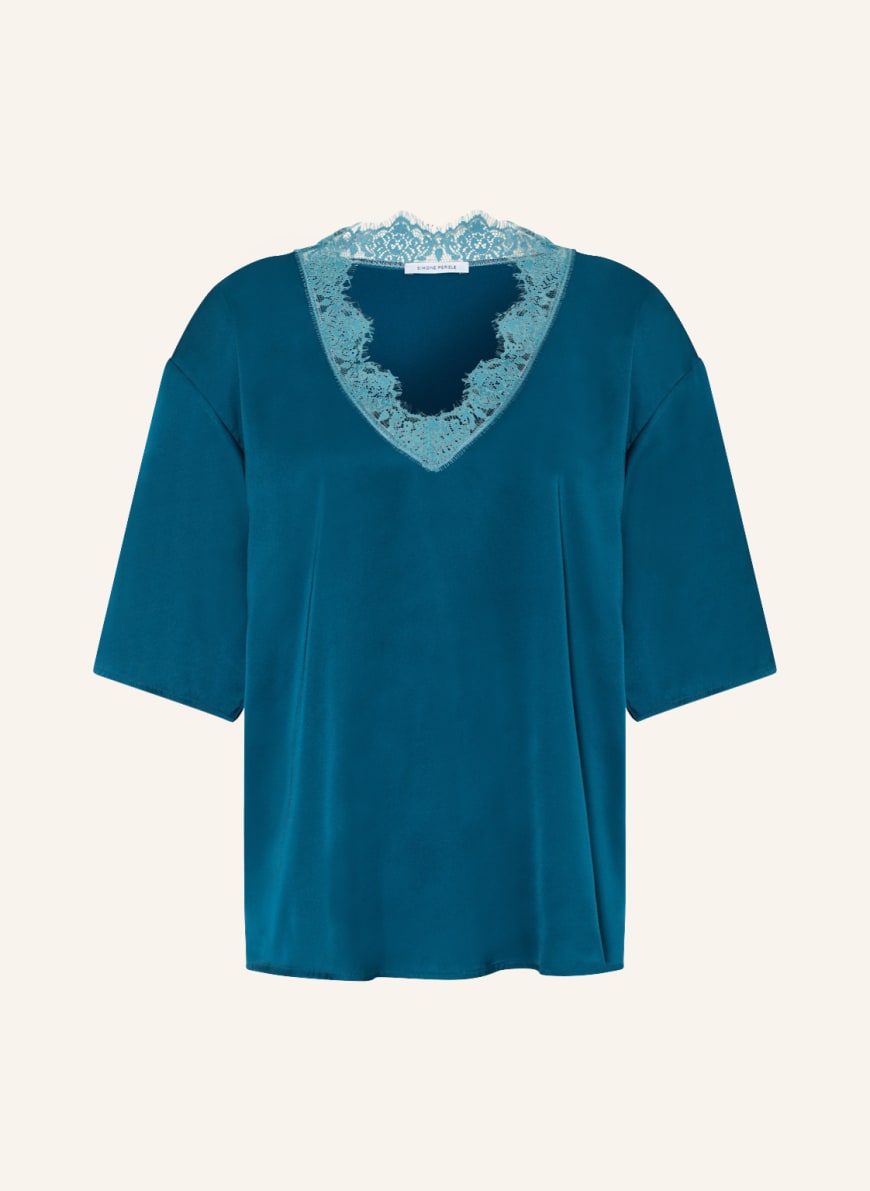 SIMONE PÉRÈLE Pajama shirt SATIN SECRETS in satin, Color: DARK BLUE (Image 1)