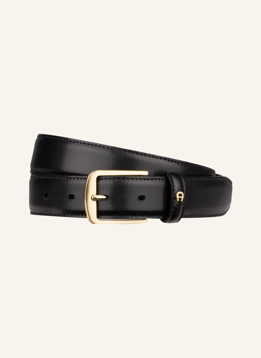 AIGNER Leather belt, Color: BLACK (Image 1)