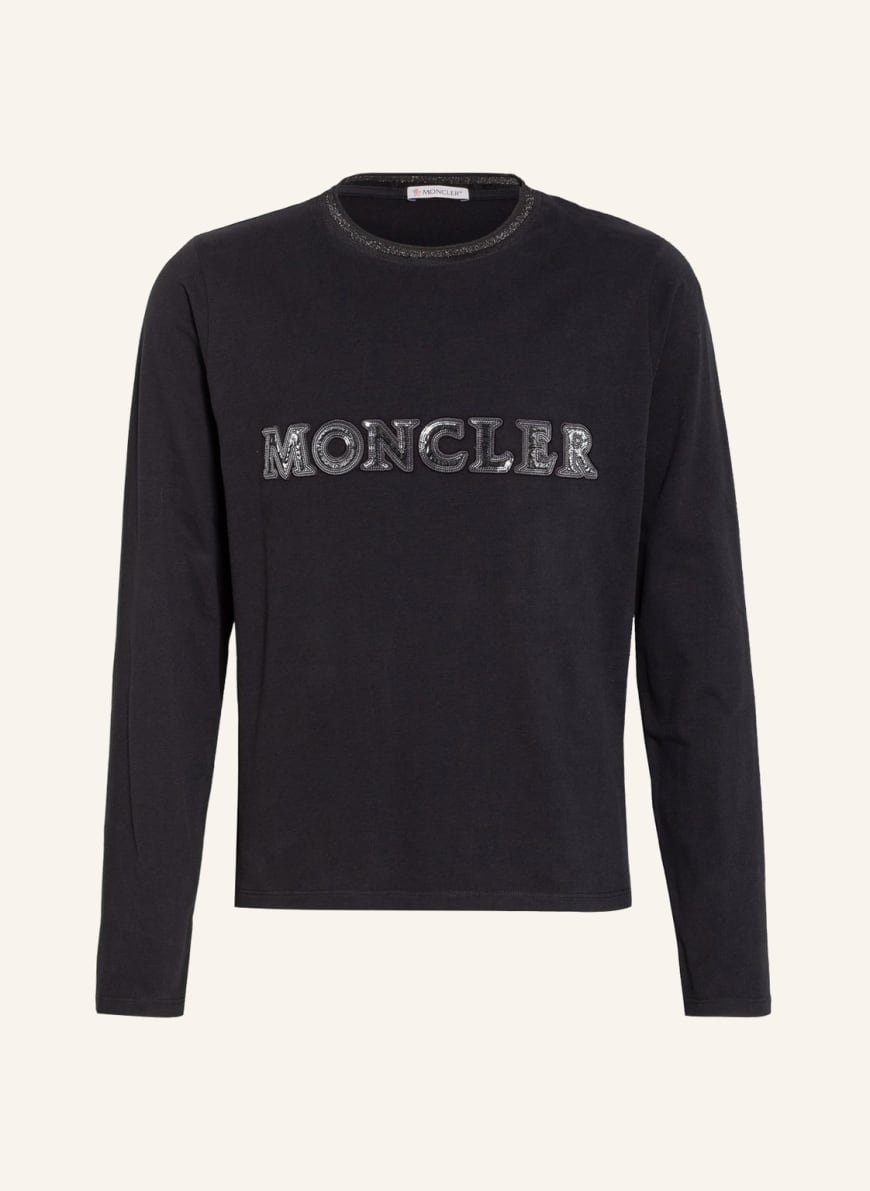 MONCLER enfant Longsleeve mit Paillettenbesatz, Farbe: SCHWARZ(Bild 1)