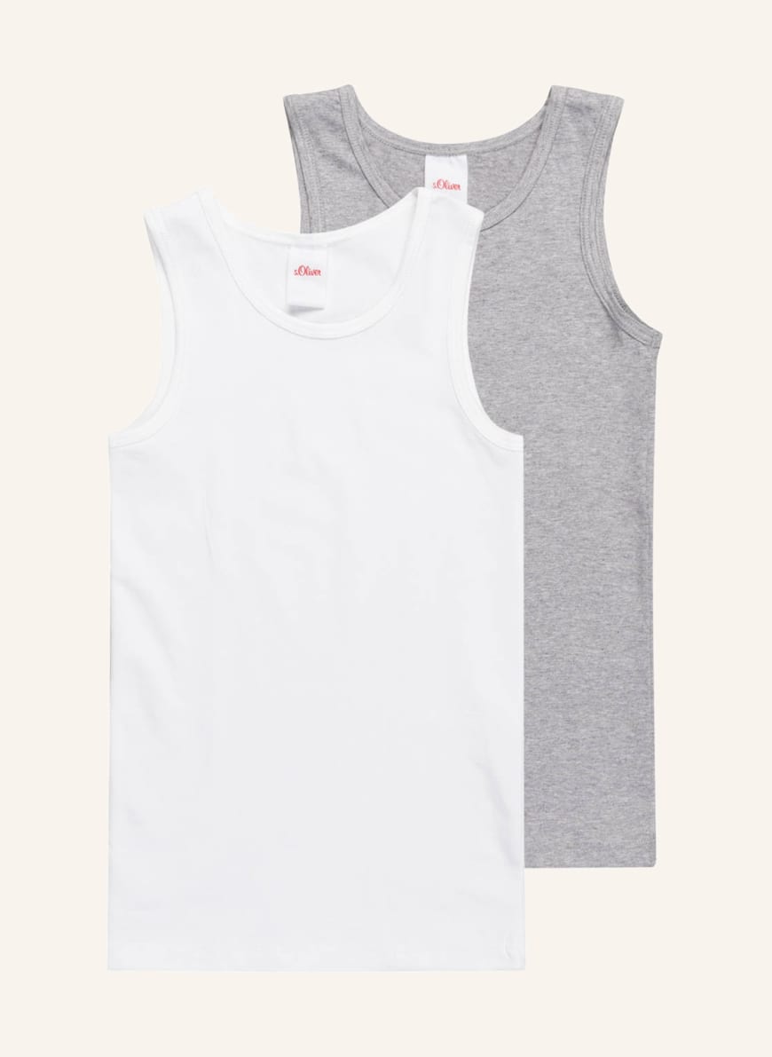 s.Oliver RED 2er-Pack Unterhemden , Farbe: CREME/ HELLGRAU MELIERT (Bild 1)