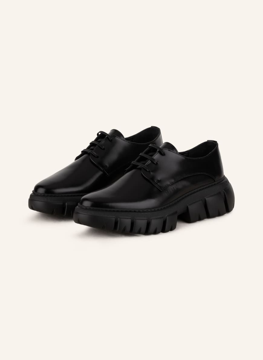 COPENHAGEN Platform lace-up shoes CPH317, Color: BLACK(Image 1)