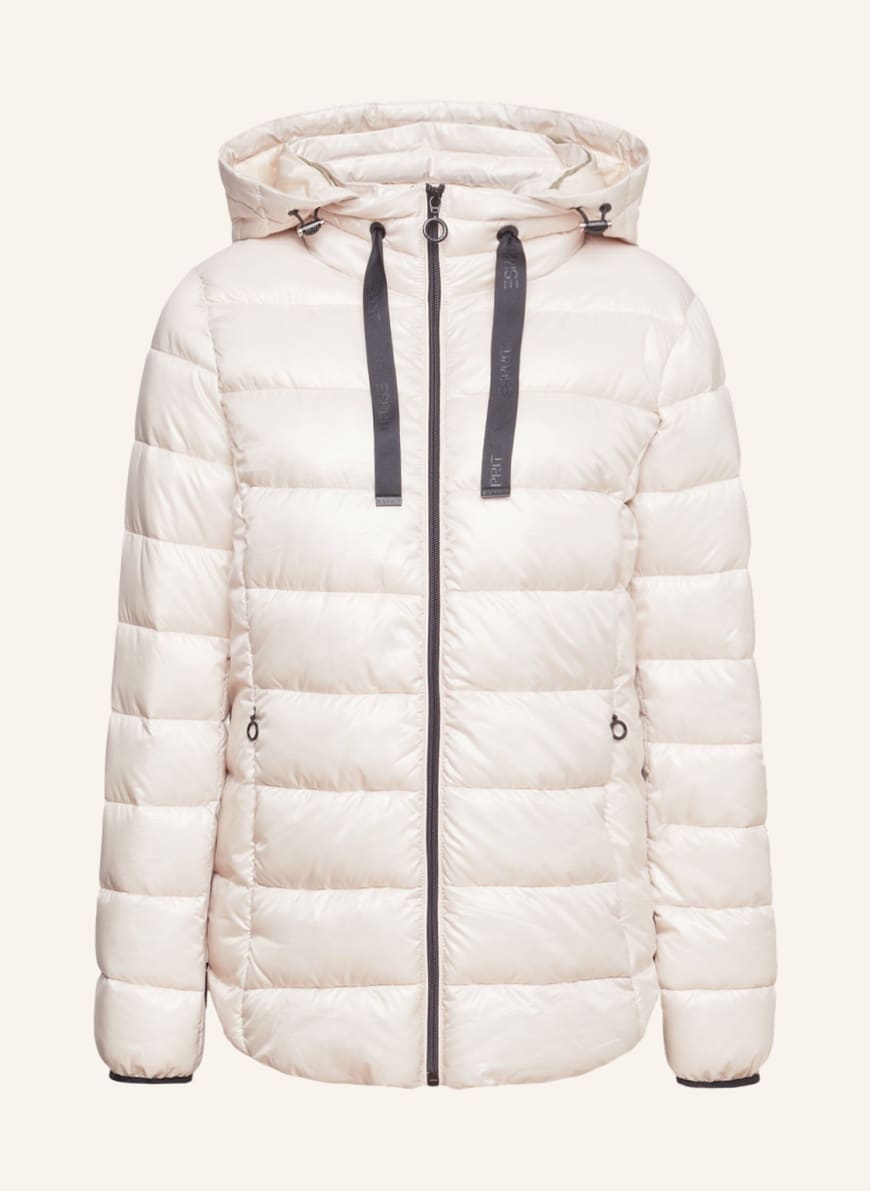 ESPRIT Quilted jacket with detachable hood, Color: CREAM (Image 1)