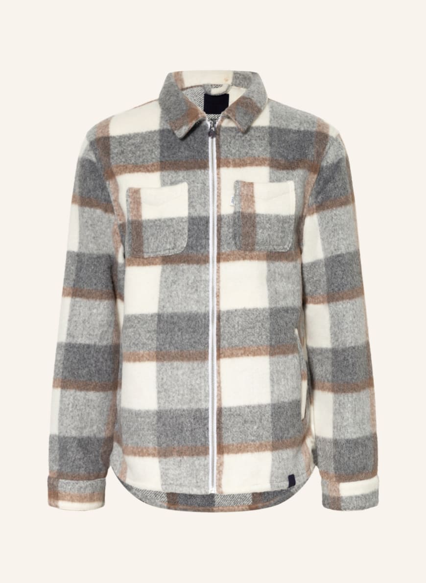 COLOURS & SONS Overshirt, Color: BEIGE/ WHITE/ LIGHT GRAY (Image 1)